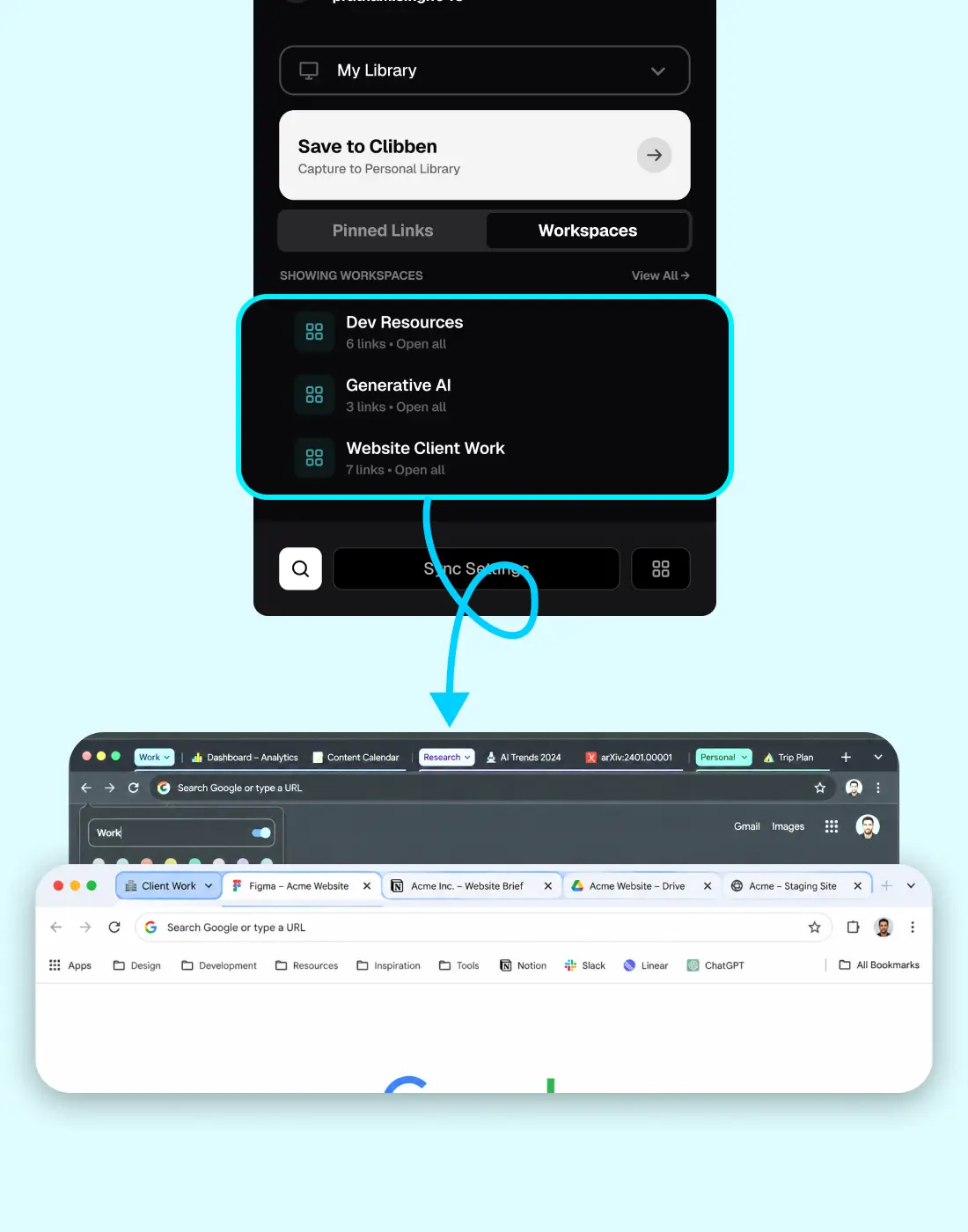 Open an entire project's links in one click