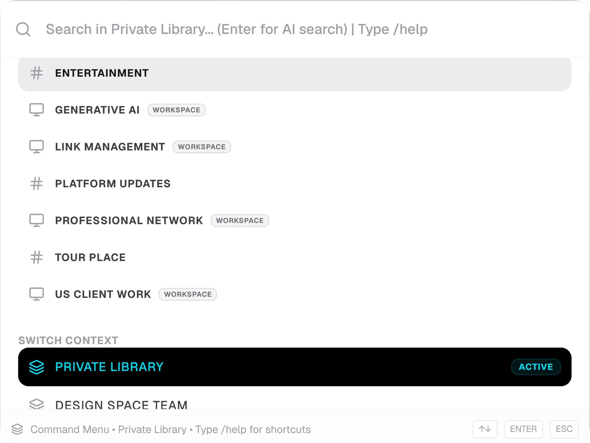 Keyboard search overlay