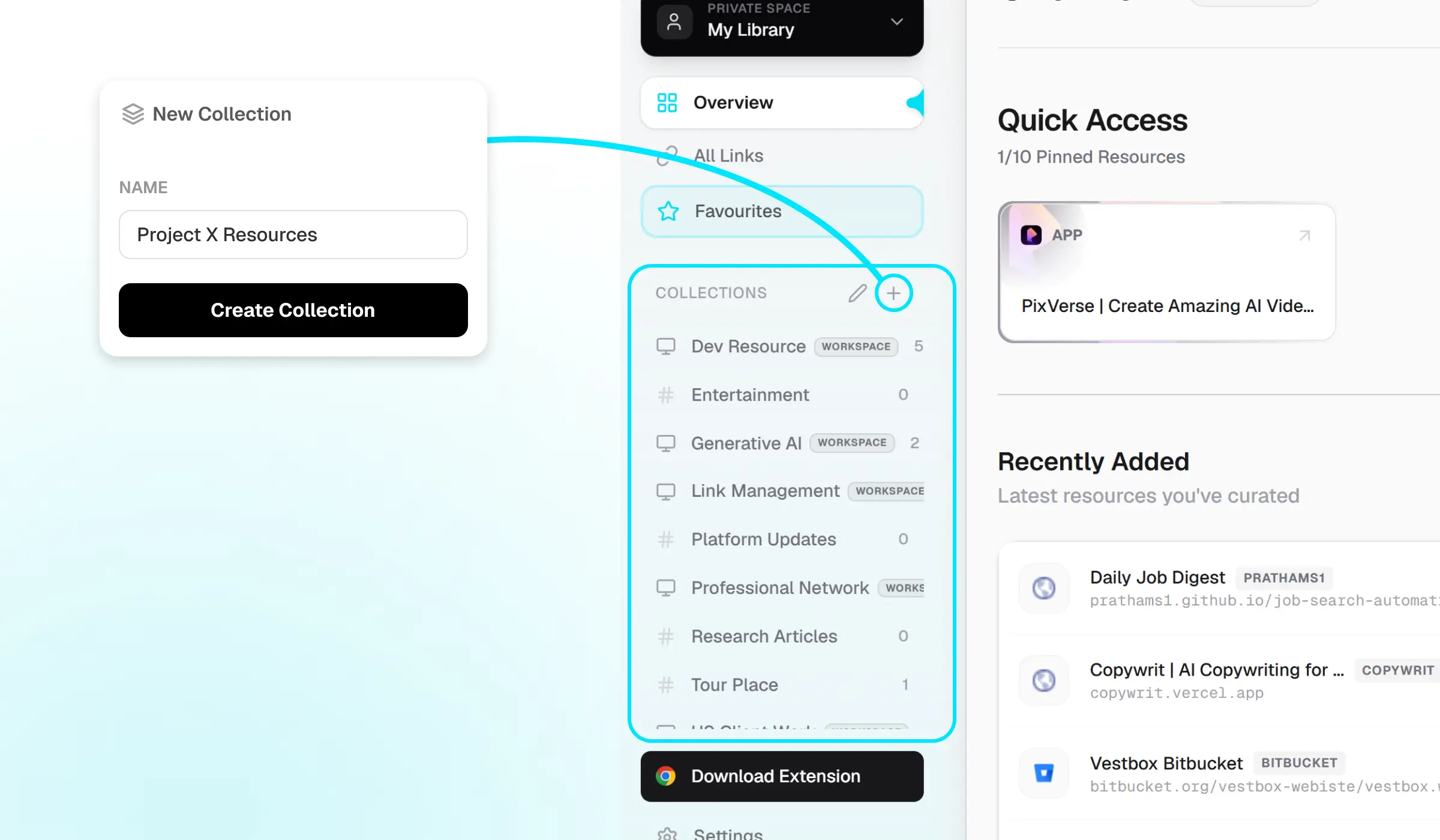 Use context-based collections, not topic folders